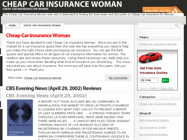 www.cheapcarinsurancewoman.com