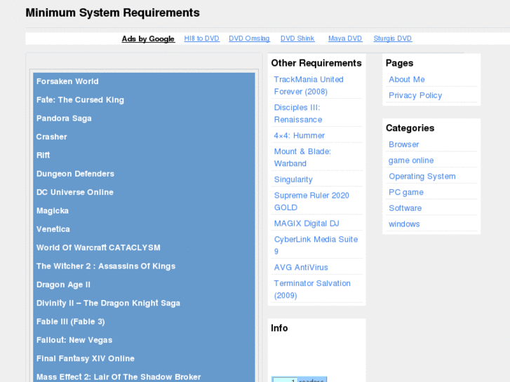 www.minimumsystemrequirements.net