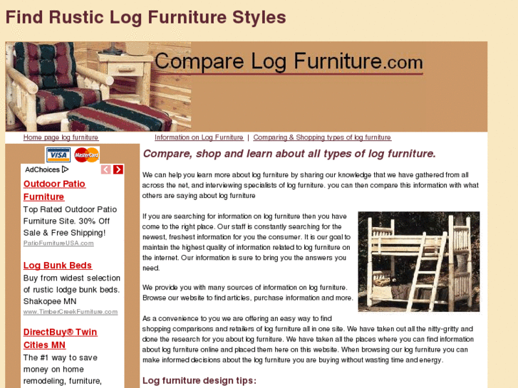 www.comparelogfurniture.com