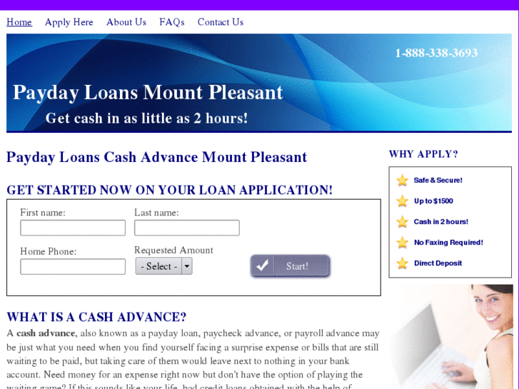 www.paydayloansmountpleasanttx.com