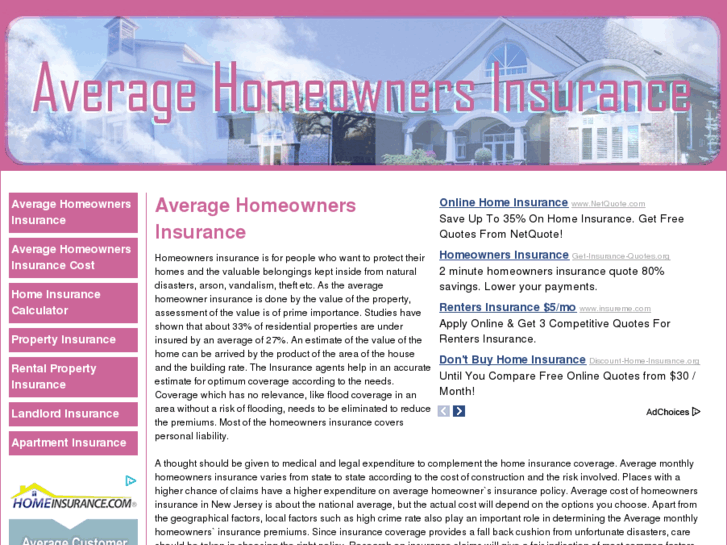 www.averagehomeownersinsurance.net