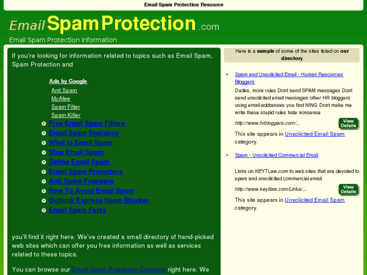 www.emailspamprotection.com