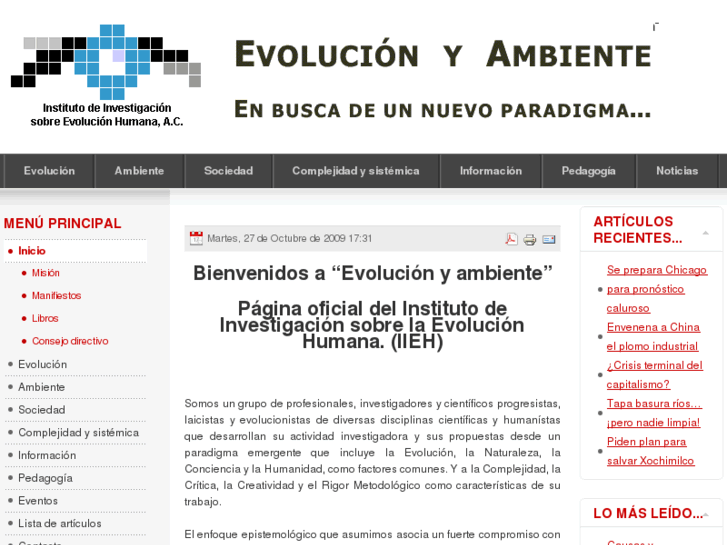 www.evolucionyambiente.org