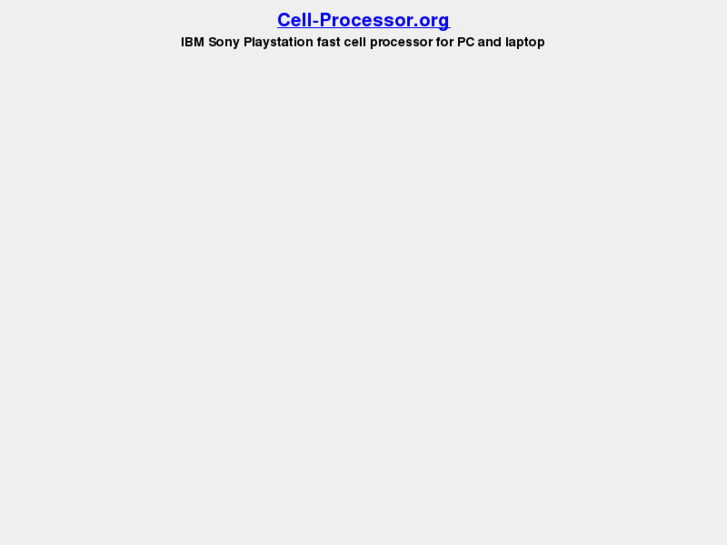 www.cell-processor.org