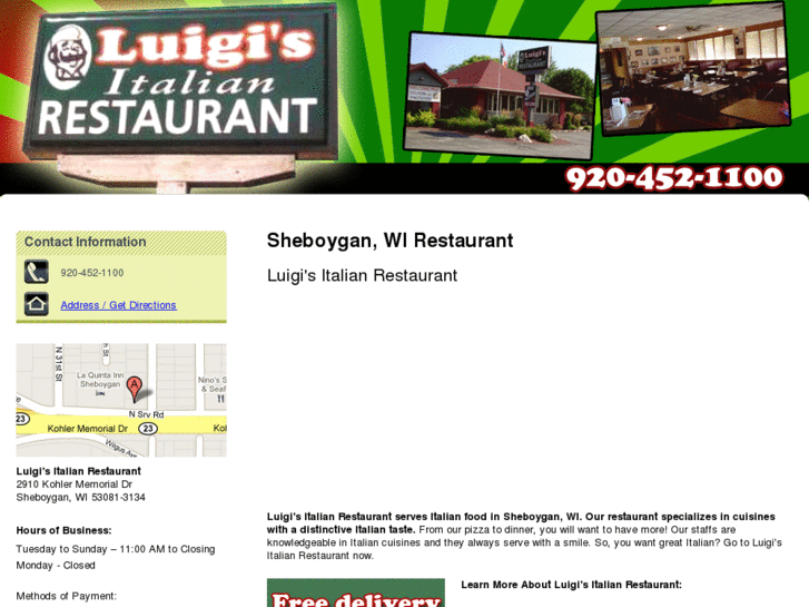 www.luigiitalianrestaurantsheboygan.com