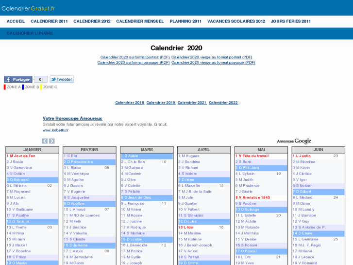 www.calendrier2020.com
