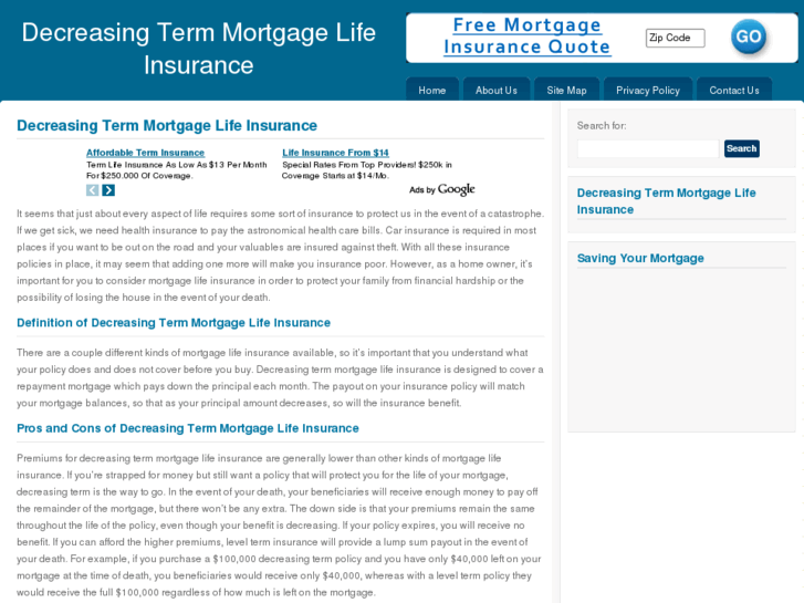 www.decreasingtermmortgagelifeinsurance.com