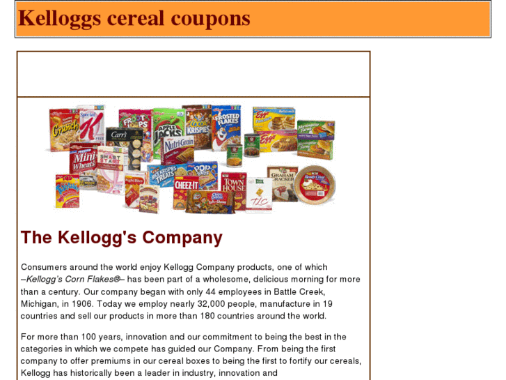 www.kelloggscerealcoupons.com