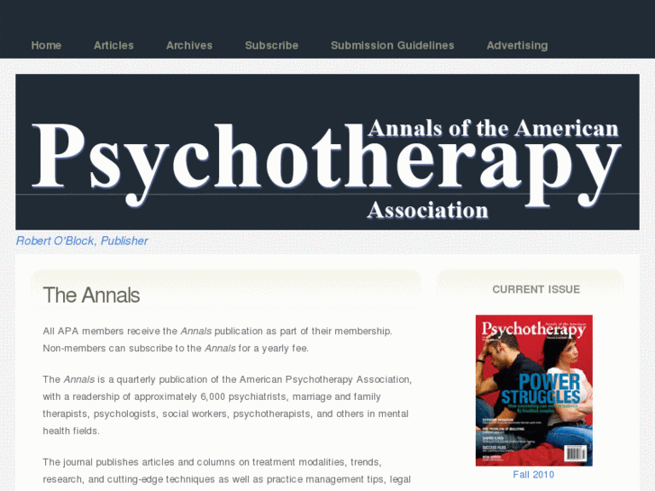 www.annalsofpsychotherapy.com