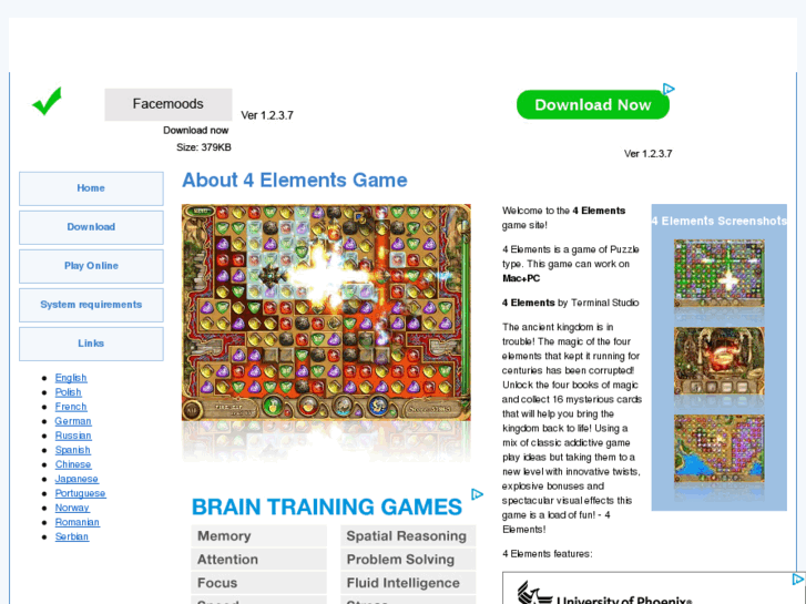 www.4elementsonlinegame.com