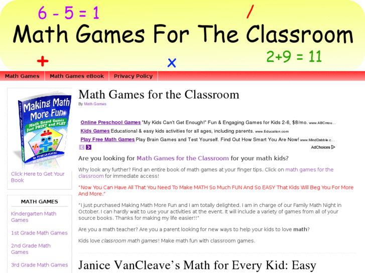 www.mathclassroomgames.com