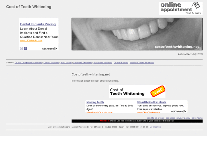 www.costofteethwhitening.net