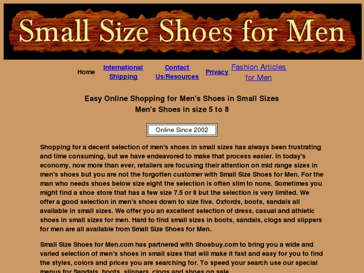 www.small-size-shoes-for-men.com