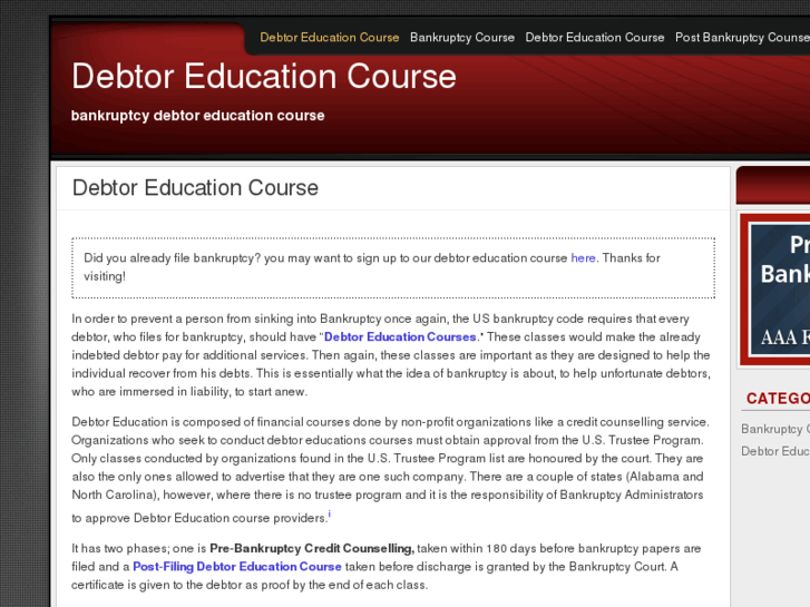 www.debtoreducationcourse.net