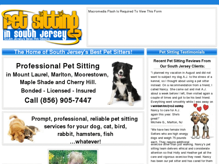 www.petsittinginsouthjersey.com