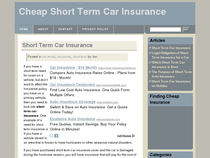 www.cheapshorttermcarinsurance.com