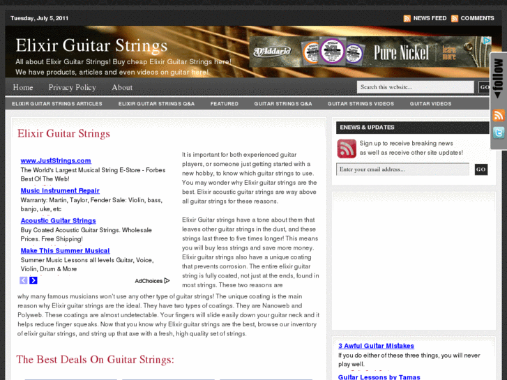 www.elixirguitarstrings.org