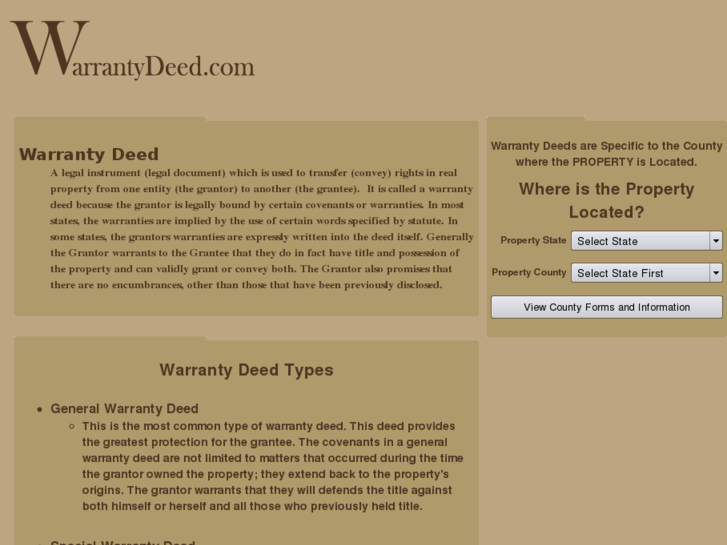 www.warrantydeed.com