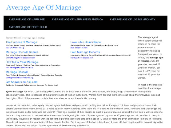 www.averageageofmarriage.com