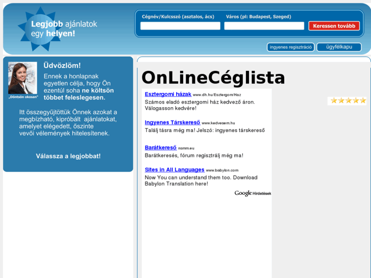 www.onlineceglista.hu