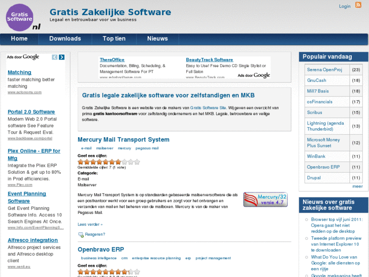 www.gratiszakelijkesoftware.nl