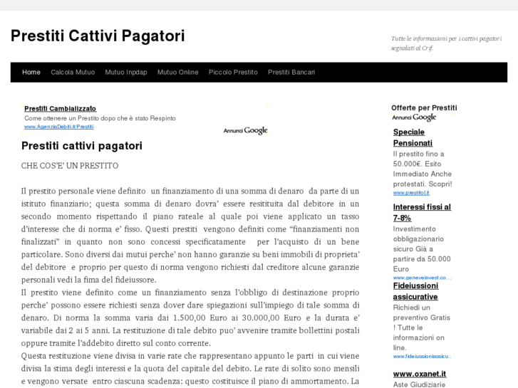 www.prestiticattivipagatori.net