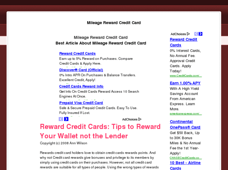 www.mileagerewardcreditcard.com