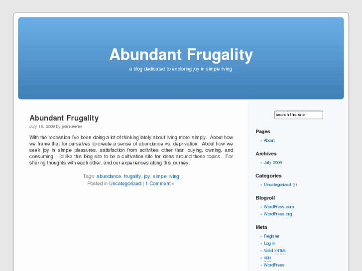 www.abundantfrugality.com