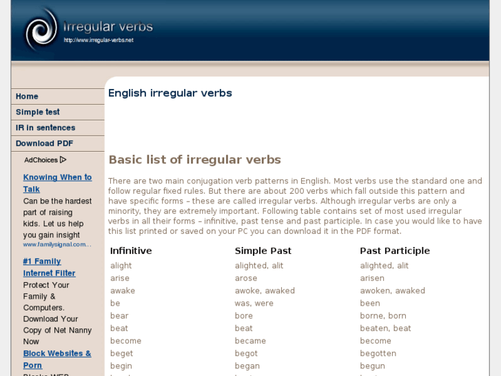 www.irregular-verbs.net