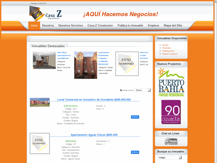 www.casazinmobiliaria.com