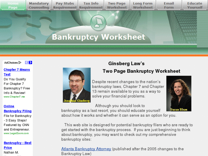 www.bankruptcyworksheet.com