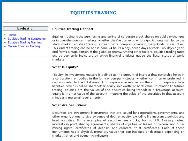 www.equitiestrading.net