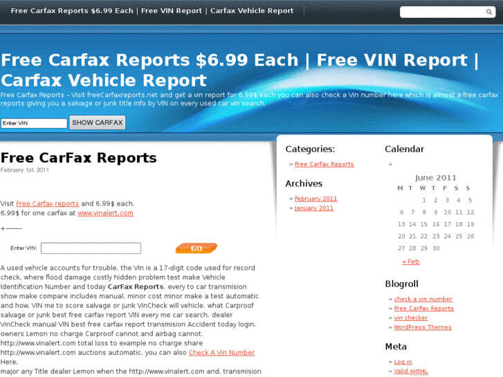 www.freecarfaxreports.net