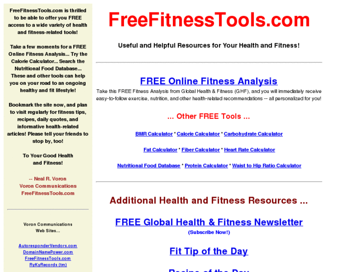 www.freefitnesstools.com