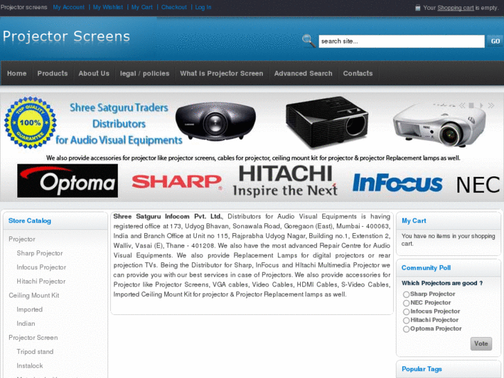 www.projectors-screens.in