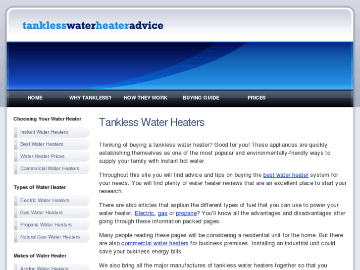 www.tanklesswaterheateradvice.com