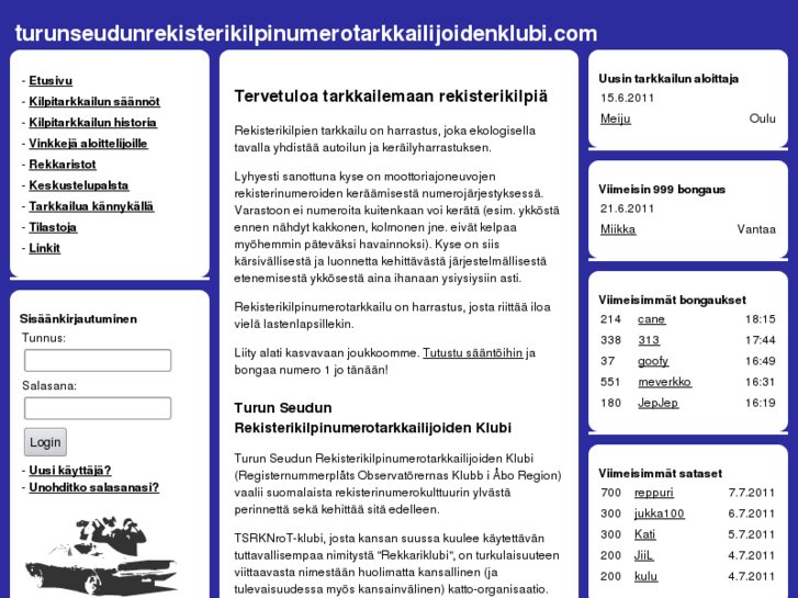 www.turunseudunrekisterikilpinumerotarkkailijoidenklubi.com