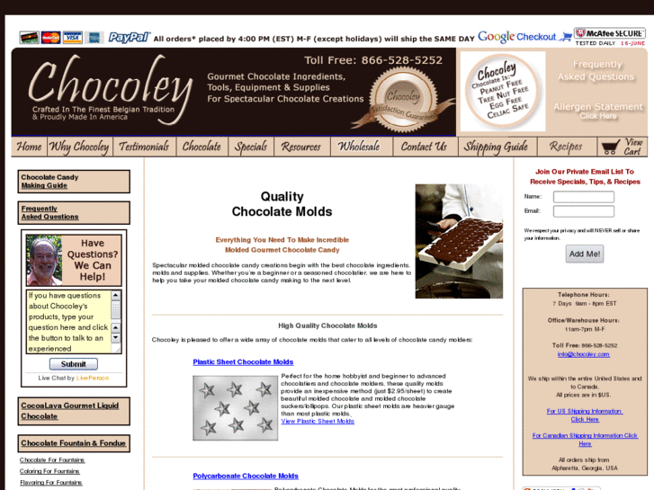 www.buychocolatemolds.com