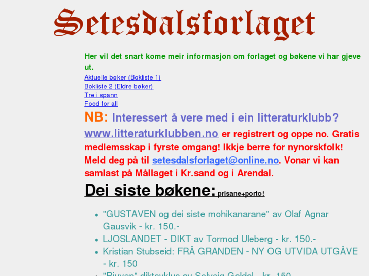 www.setesdalsforlaget.com