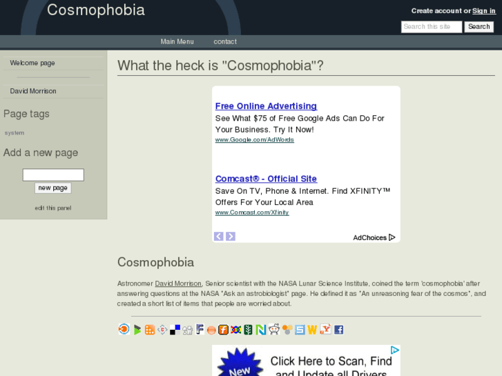 www.cosmophobia.org