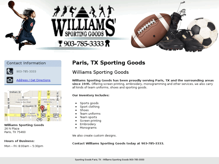 www.pariswilliamssportinggoods.com