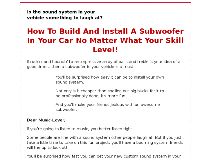 www.howtobuildasubwoofer.com