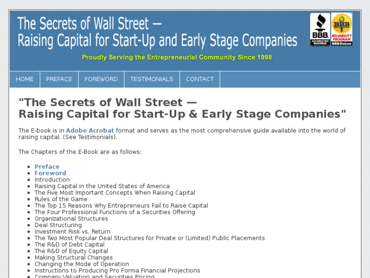 www.raisingcapitalforstartupandearlystagecompanies.com