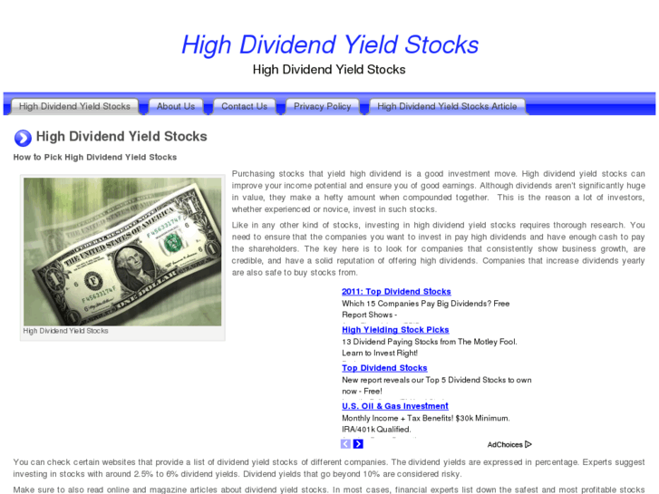 www.highdividendyieldstocks.org