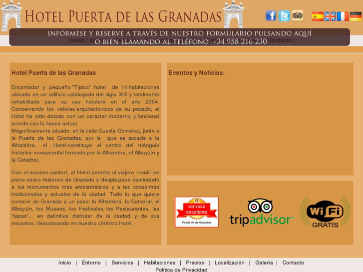 www.hotelpuertadelasgranadas.com