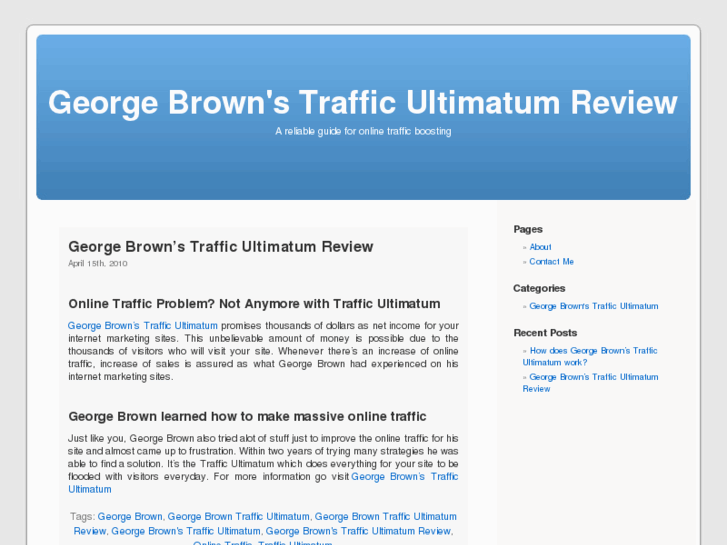 www.georgebrown-trafficultimatumreview.com