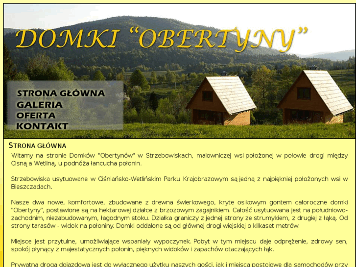 www.bieszczady-domki-obertyny.pl