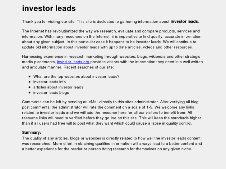 www.investor-leads.org