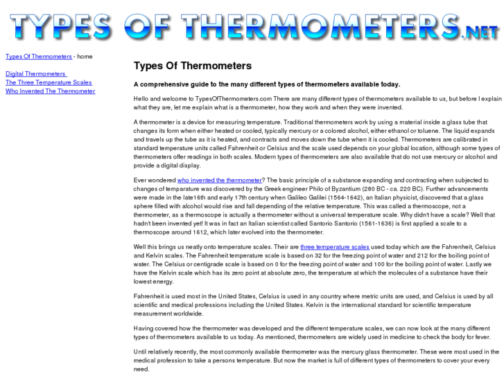 www.typesofthermometers.net