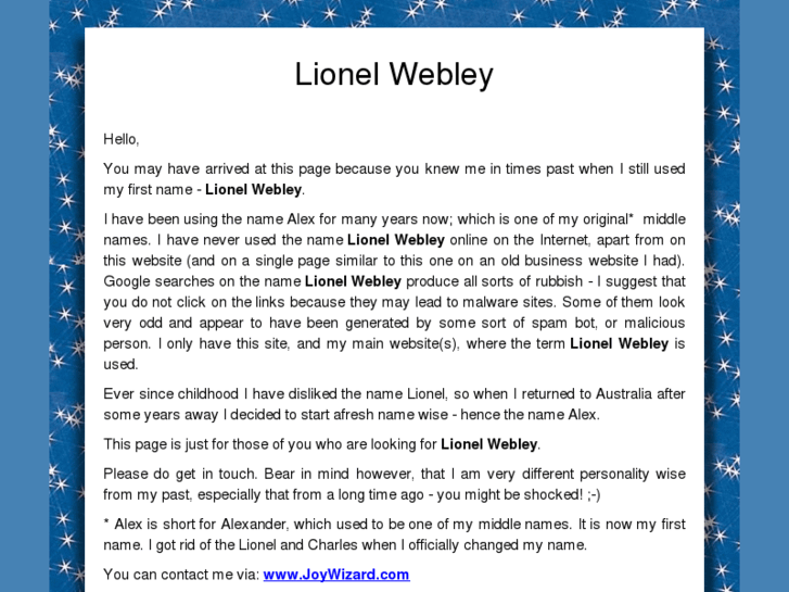 www.lionelwebley.com